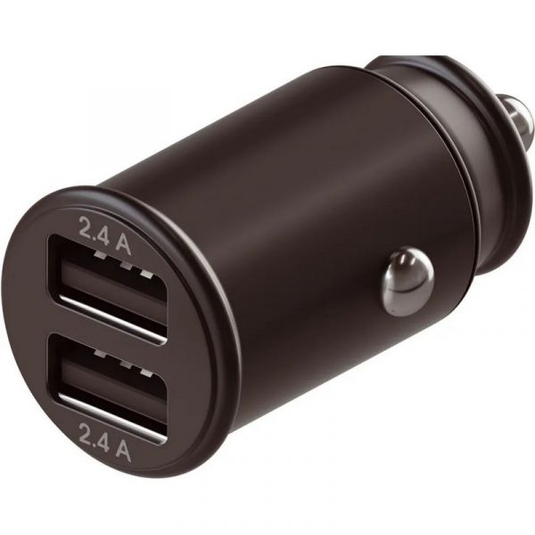 Автомобильное зарядное устройство InterStep 31387, 2xUSB, microUSB, 2.4A серебристый