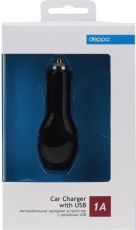 Автомобильное зарядное устройство для телефона Deppa USB 1000 mA Black