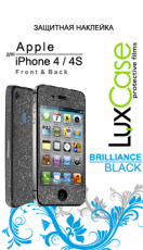 Защитная пленка для мобильного телефона LuxCase для Apple iPhone 4/4S Front and Back Brilliace black